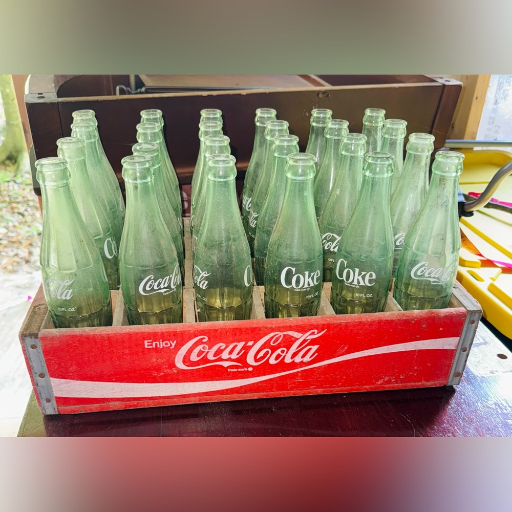 Coca-Cola Bottles 24 and Vintage Crate